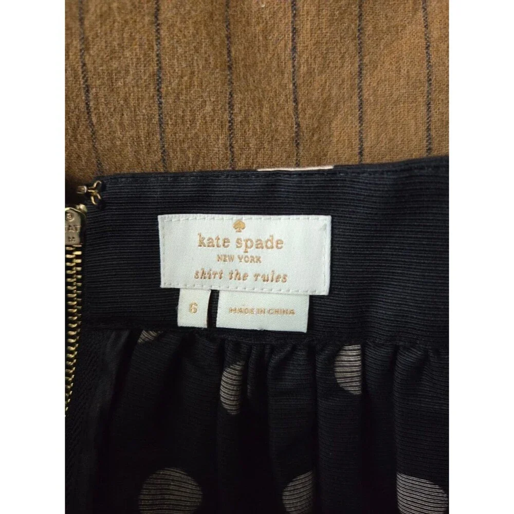 Kate Spade Bubble Deco Coreen Polka Dot Mini Black Circle Cotton Skirt Size 6